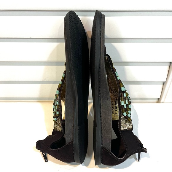 Womens Alegria Zan Choco size 37 Boho Beaded Gladiator Thong Sandals - Picture 3 of 9